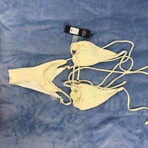 Fashion Nova white  bikini set Size S new